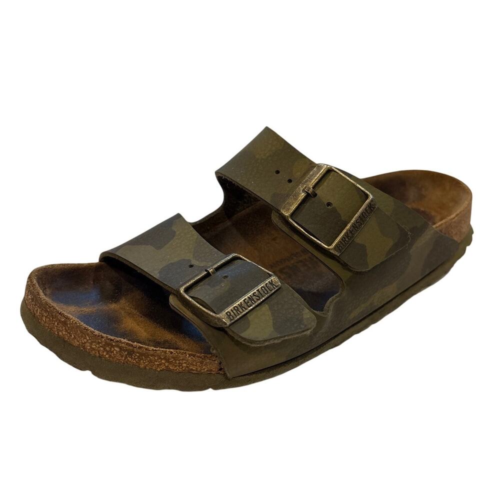 Birkenstock Arizona Birko-Flor Sandals Green Camo EU 39 Womens 8.5  Mens 6 *READ